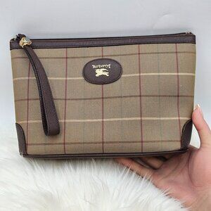 Burberry  Brown Plaid Clutch